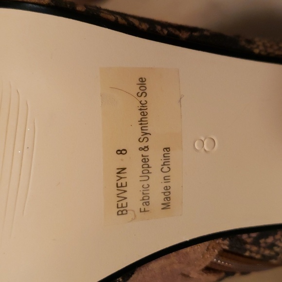 LEMON DROP BY PRIVILEGED  SNAKESKIN PRINT FABRIC STILETTO PEEP TOE BOOTS SZ 8 - Picture 7 of 15